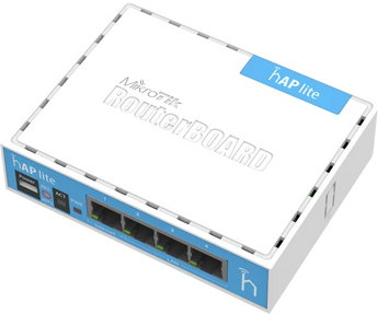 O pequeno router ideal para a sua casa ou apartamento. O MikroTik hAP lite oferece Wi-Fi 2.4GHz, 4 portas Fast Ethernet e a flexibilidade do RouterOS. - RB941-2ND