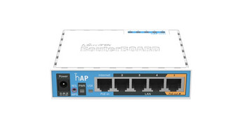 Router e Ponto de Acesso Wi-Fi da MikroTik para casa ou escritório. O hAP (RB951Ui-2nD) oferece 5 portas Fast Ethernet, PoE-out na porta 5 e uma porta USB. - RB951UI-2ND