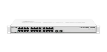 Switch de 24 portas Gigabit e 2 uplinks 10G SFP+ da MikroTik. O CSS326-24G-2S+RM é um switch smart gerido pelo intuitivo SwOS, com performance "wire-speed". - CSS326-24G-2S+RM