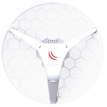 CPE/PtP 5GHz Mikrotik LHG 5 (RBLHG-5nD). Antena de grelha integrada 24.5 dBi. Resistente ao vento. Rádio incorporado (sem perdas). RouterOS L3. 300 Mbps. - RBLHG5KIT