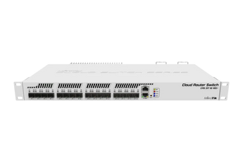 O CRS317-1G-16S+RM é um switch gerível montável em bastidor com funcionalidades de Layer 3. Dispõe de 16 portas SFP+ para conectividade 10GbE de alto desempenho e uma porta de cobre 1GbE para gestão. - CRS317-1G-16S+RM