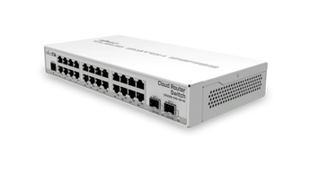 Switch/Router de desktop da MikroTik com 24 portas Gigabit e 2 uplinks 10G SFP+. O CRS326-24G-2S+IN oferece dual-boot (RouterOS/SwOS) e performance de topo. - CRS326-24G-2S+IN