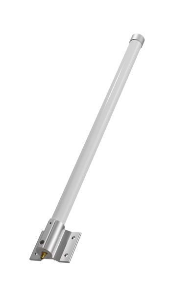 Antena omnidirecional MikroTik TOF-2400-8V-4 de 2.4 GHz. Ganho de 8 dBi para longo alcance (até 4km) com suporte dual: LoRa 2.4 GHz e redes WLAN/Wi-Fi clássicas.