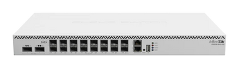 Switch de nível empresarial da MikroTik com 16 portas 25G SFP28 e 2 portas 100G QSFP28. O CRS518 oferece L3 HW Offloading e fontes/ventoinhas hot-swap. - CRS518-16XS-2XQ-RM