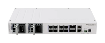 Um switch versátil de 100 Gigabits que oferece velocidade, valor e diversas opções de conectividade. 2 portas QSFP28 de 100 Gigabits, 8 portas SFP28 de 25 Gigabits, fontes de alimentação duplas hot-swap. - CRS510-8XS-2XQ-IN