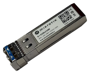 Módulo SFP+ 10G Mikrotik S+31DLC10D. Alcance 10km em Fibra Monomodo (SM). Comprimento de onda 1310nm. Conector Dual LC. Ideal para CCR1036. - S+31DLC10D
