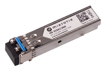 Módulo transceptor SFP MikroTik HS-31DLC20D de grau industrial para fibra monomodo até 20 km. Atualização simples para 2.5G usando a infraestrutura existente, com suporte DDM