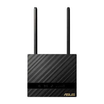 ASUS 4G-N16: router 4G LTE N300, SIM card integrado, 150/50Mbps (FDD), HSPA+, WiFi 300Mbps 2.4GHz, 2 antenas LTE externas, WPA2, rede convidados.
