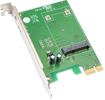 Adaptador Mikrotik IAMP1E. Permite usar placas wireless miniPCI-e (antigas, não-R11e) em slots PCI-e de PCs. Não requer drivers. Não suporta modems 3G/LTE. - IAMP1E