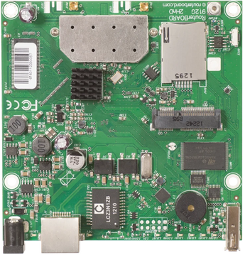 RouterBOARD Mikrotik RB912UAG-2HPnD. Placa WISP versátil. Rádio 2.4GHz High Power (1W/30dBm) integrado. Slot miniPCI-e (p/ LTE/5GHz), 1x SIM, 1x GbE. L4. - RB912UAG-2HPND