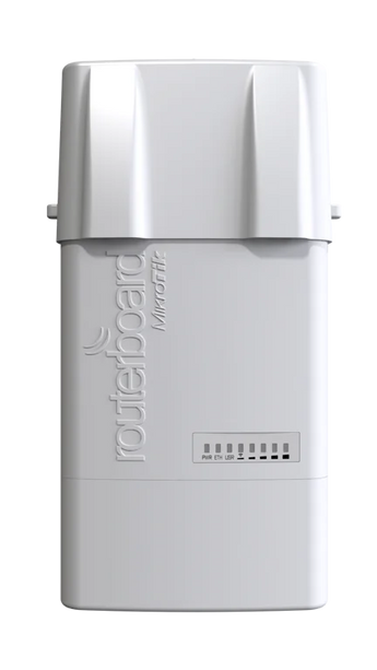 CPE/AP outdoor Mikrotik NetBox5 (RB911G). Alta potência 1.2W (31dBm) 5GHz Wi-Fi 5 (AC). 1x GbE, 2x RP-SMA. Caixa IP54. Kit completo (PoE, PSU). - NETBOX5
