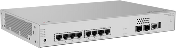 Gateway convergente Huawei eKitEngine AR580 Plus com portas 10G/2.5G. Integra WAC, firewall e VPN, suportando 700 utilizadores e 64 APs.