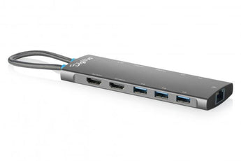 Digitus DA-70923: dock USB-C 11 portas, HDMI 8K/30Hz + 4K/60Hz, PD 100W, 7×USB, Gigabit RJ45 MAC passthrough, alumínio, 78g, Windows/macOS/iOS/Android.