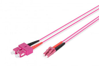 Cabo de ligação de fibra ótica, duplex, LC para SC MM OM4 50/125 µ, 1 m. - DK-2532-01-4
