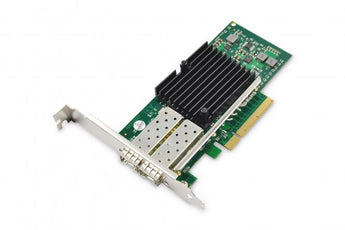 Digitus DN-10162: placa PCIe com 2 portas SFP+ 10G, chipset Intel JL82599ES, VLAN 802.1Q e suporte de baixo perfil. Ligue a sua workstation à rede 10G.