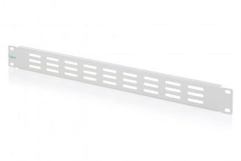 Painel cego de 1U com grelha de ventilação Digitus (DN-97692) para armários rack de 19 polegadas. Otimiza o fluxo de ar e melhora a estética do bastidor.