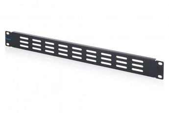 Painel cego de 1U com grelha de ventilação Digitus (DN-97693) para armários rack de 19 polegadas. Otimiza o fluxo de ar e melhora a estética do bastidor.