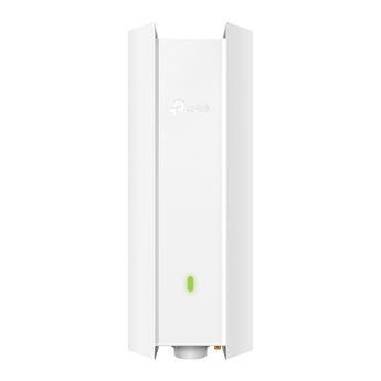 Access Point exterior TP-Link EAP623-Outdoor HD: WiFi 6 até 1.8 Gbps, IP67, PoE+, suporte para 1000+ clientes e gestão centralizada Omada. Ideal para exteriores.