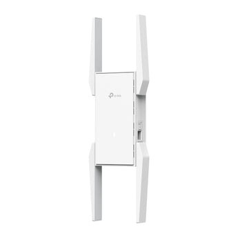Extensor WiFi 6 TP-Link EAP673-Extender: AX5400 até 5.4 Gbps, 4 antenas externas, instalação plug-in e mesh Omada. Ideal para eliminar zonas mortas de WiFi.