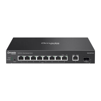 TP-Link Omada ES210XPP-M2: 8 portas 2,5G PoE++, 200 W totais, até 90 W/porta, RJ45 e SFP+ 10G. Sem ventoinhas e gestão Omada.