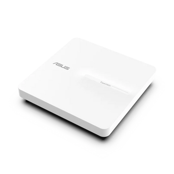 ASUS ExpertWiFi EBA63: ponto de acesso WiFi 6 AX3000 com PoE, VLAN, até 5 SSIDs e AiMesh. Gestão pela app e montagem no teto ou parede.