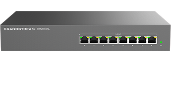 Switch não gerível com 8 portas Gigabit, todas com saída PoE/PoE+. Orçamento total de 145W, Plug-and-Play e caixa de metal robusta. - GWN7701PA
