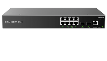 Switch Layer 2+, 8 portas de rede Gigabit e 2 portas SFP Gigabit - GWN7801