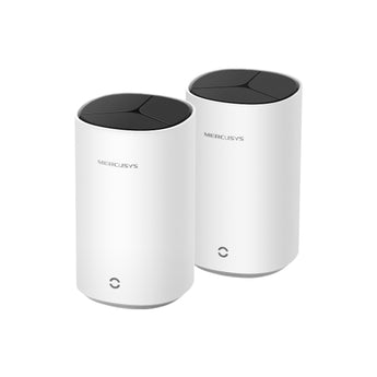 Sistema Mesh Mercusys Halo E85X (2 unidades) com Wi-Fi 6 AX3000. Cobertura total até 460 m², liga +150 dispositivos e inclui portas Multi-Gigabit de 2.5 Gbps.