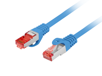 Patchcord Lanberg Cat. 6 S/FTP (0.5m). Fio 100% Cobre (CU) com blindagem dupla, revestimento LSZH e aprovação Fluke. Ideal para organizar bastidores.