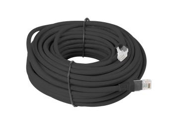 Lanberg PCU6-10CC-2000-BK. Cabo de rede 20m Cat.6 U/UTP. Velocidade Gigabit (250MHz). Revestimento PVC flexível. Condutores CCA. Cor Preto. - PCU6-10CC-2000-BK