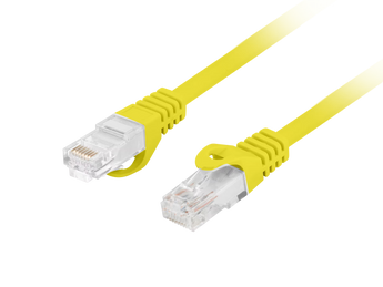Cabo de rede Cat 6 de 0.5m (amarelo) da Lanberg. Cabo U/UTP com condutores 100% cobre (CU) e revestimento LSZH. Testado (Fluke) para garantir performance Gigabit. - PCU6-10CU-0300-Y