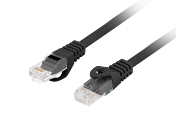 Cabo de rede Cat 6 de 5m (preto) da Lanberg. Cabo U/UTP com condutores 100% cobre (CU) e revestimento LSZH. Testado (Fluke) para garantir performance Gigabit. - PCU6-10CU-0500-BK