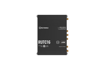 RUTC16: router industrial 4G Cat 6 (300 Mbps), Wi-Fi 6 dual band, eSIM + 2 SIM, GNSS, Modbus/BACnet/OPC UA, VPN completa, -40°C a 75°C, IP30, RutOS.