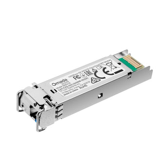 Módulo transcetor Gigabit TP-Link TL-SM321B. O complemento ideal (TX: 1310nm) com tecnologia WDM para transmitir dados em fibra única (Single-Mode) até 20 km.