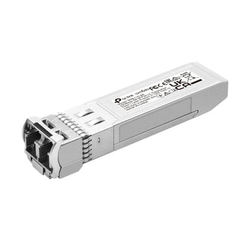 Módulo TP-Link SM6110-SR Multimodo (SFP+/SFP28). Conector LC Duplex a 850nm, suporta velocidades de 10G e 25G até 300m. Hot-pluggable e suporte DDM.