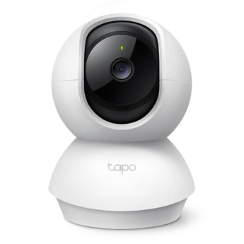 Câmara Tapo C210: vídeo 2K, rotação 360°, visão noturna 12m, deteção de pessoas e choro de bebé, áudio bidirecional e cartão microSD até 512GB. Sem mensalidades.
