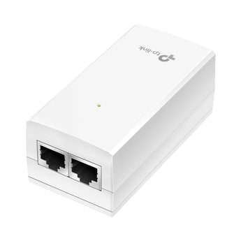 Adaptador TP-Link TL-POE2412G (PoE Passivo 24V). Injetor de energia de 12W com portas Gigabit, design Plug-and-Play e kit de montagem na parede incluído