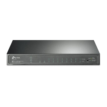 Switch Smart TP-Link TL-SG2210P com 8 portas Gigabit PoE+ (61W) e 2 slots SFP. Gestão Cloud Omada SDN, roteamento estático L2+, VLAN e design silencioso.