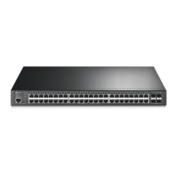 Switch TP-Link Omada TL-SG3452P gerido L2+ com 48 portas Gigabit PoE+ (384W) e 4 slots SFP. Gestão Cloud centralizada, Routing Estático e segurança avançada.