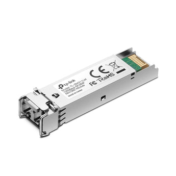 Módulo SFP TP-Link TL-SM311LM Multimodo (MiniGBIC). Conector LC/UPC a 850nm, atinge até 550m a 1.25Gbps. Ampla compatibilidade com switches Omada e MC220L.