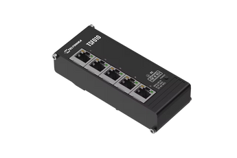 O Teltonika TSF010 é um switch industrial compacto e robusto com 5 portas Fast Ethernet, suporte DIN rail integrado e alimentação flexível para ambientes extremos.