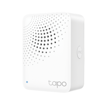 Hub Tapo H100: liga até 64 dispositivos Tapo via Sub-1G de longo alcance e baixo consumo. Alarme inteligente e campainha personalizável com Tapo Smart Button.