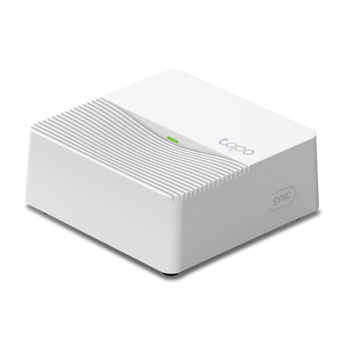 Hub Tapo H200: liga até 64 sensores + 4 câmaras/campainhas Tapo, gravação local em microSD até 512GB, alarme e campainha com 19 toques. Controlo por Alexa e Google Home.