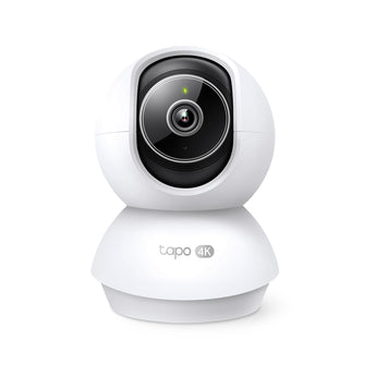 Tapo C250: câmara interior 4K 8MP, pan/tilt 360°/116°, AI tracking, deteção IA, visão noturna 12m, microSD 512GB, RTSP, ONVIF, Alexa/Google.