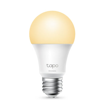 Tapo L510E: lâmpada LED WiFi E27, 806 lm, 2700K, dimmable, sem hub, Alexa & Google Home, agendamentos, modo Ausente e WPA3. 8.3W.