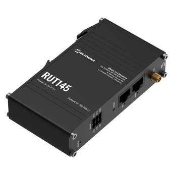Router industrial Teltonika RUT145. Wi-Fi 4, 2 portas Ethernet e interface RS485. Ideal para automação e telemetria industrial (sem modem 4G). - RUT145000000