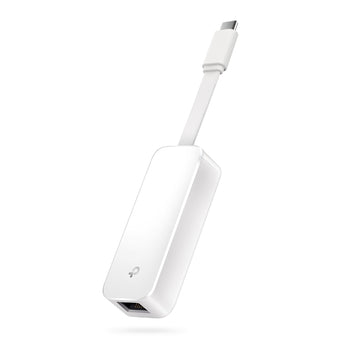 Adaptador TP-Link UE300C para ligações Gigabit Ethernet via USB-C. Design dobrável, ideal para portáteis e tablets. Plug and Play em Windows, Mac, Chrome OS e Linux.