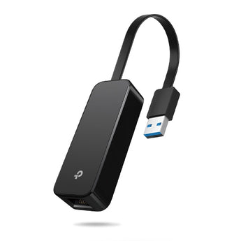 Adaptador TP-Link UE306 para ligações Gigabit Ethernet via USB 3.0. Estritamente Plug and Play na Nintendo Switch, Windows e Linux. Design dobrável e portátil.