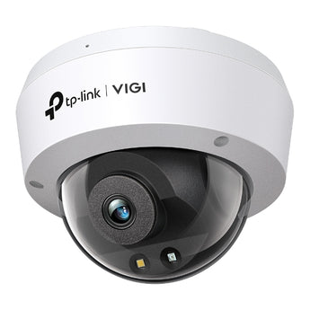Câmara de segurança Dome TP-Link VIGI C250 (4mm). Resolução 5MP Super-HD, visão noturna a cores 24h, analítica IA, áudio e proteção IK10/IP67.