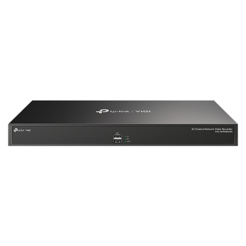 O TP-Link VIGI NVR4032H suporta até 32 câmaras IP, resoluções até 4K, 4 discos rígidos (até 40TB), portas Ethernet duplas e largura de banda de 320 Mbps.